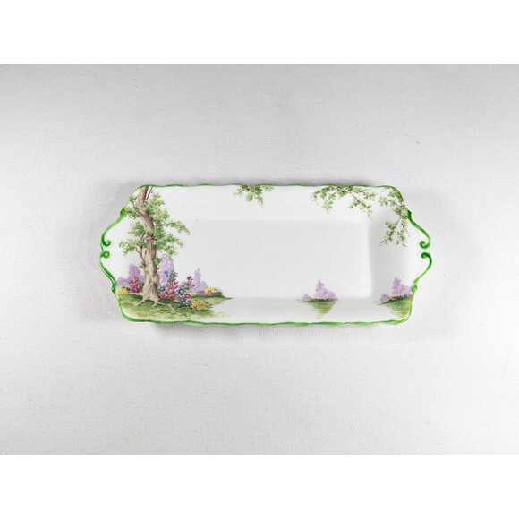 RARE 1920s Royal Albert Greenwood Tree English porcelain tray, Tray for creamer - Picture 2 of 8